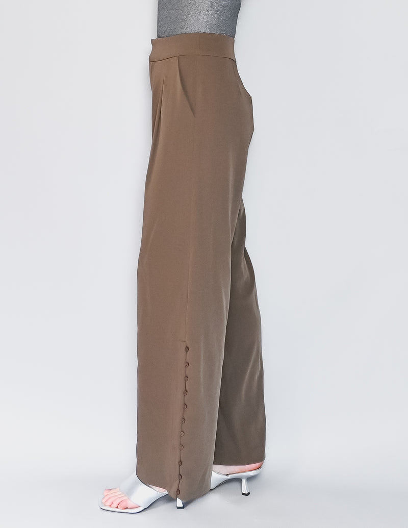 LINE & DOT Berlin Button Slit Trouser in Brown (S)