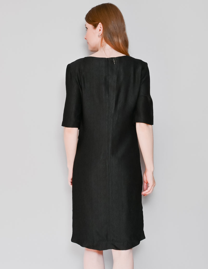 ROSE & WILLARD Black Cubica Textured Dress