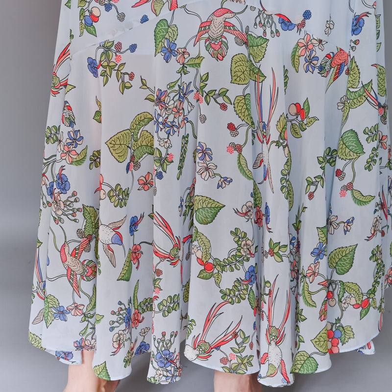 NANETTE By Nanette Lepore Blue Floral Hummingbird Dress