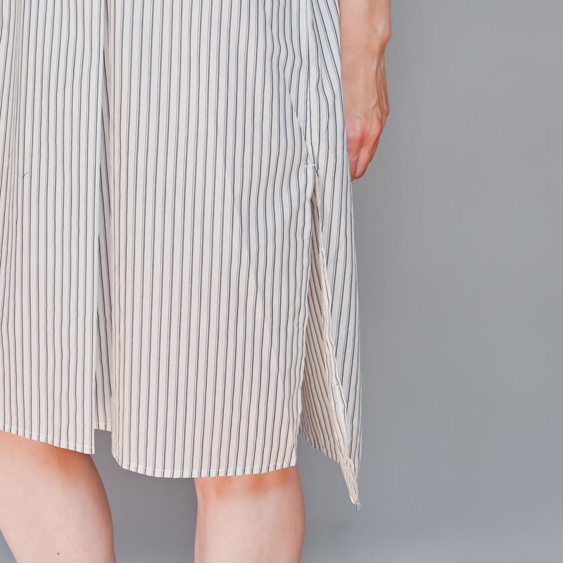 SHUTTLE NOTES Japanese Textile Striped Shirtdress
