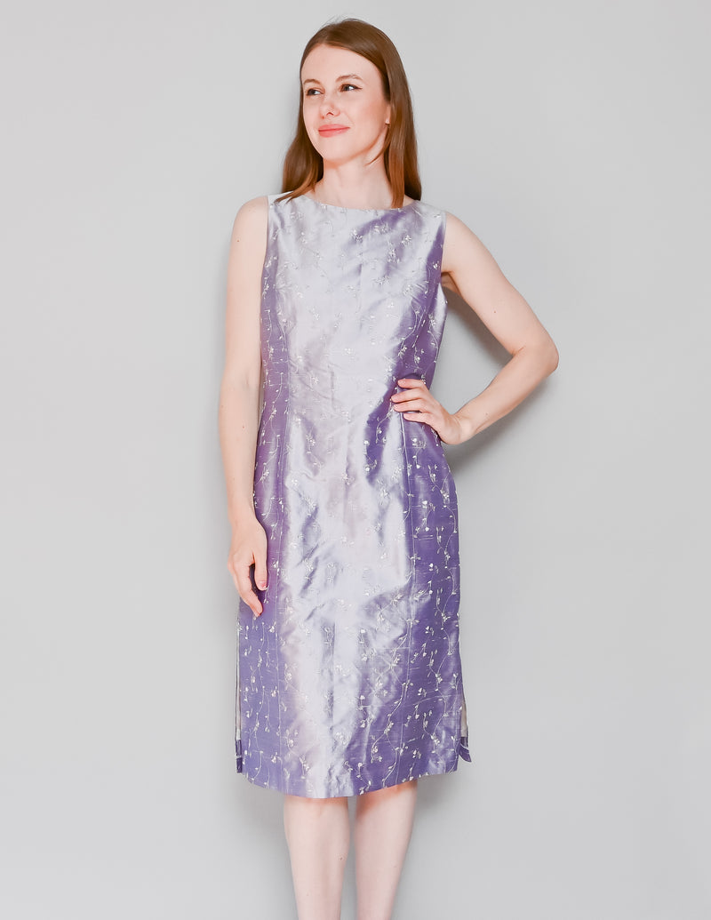 FAVOURBROOK London Embroidered Lilac Silk Dress