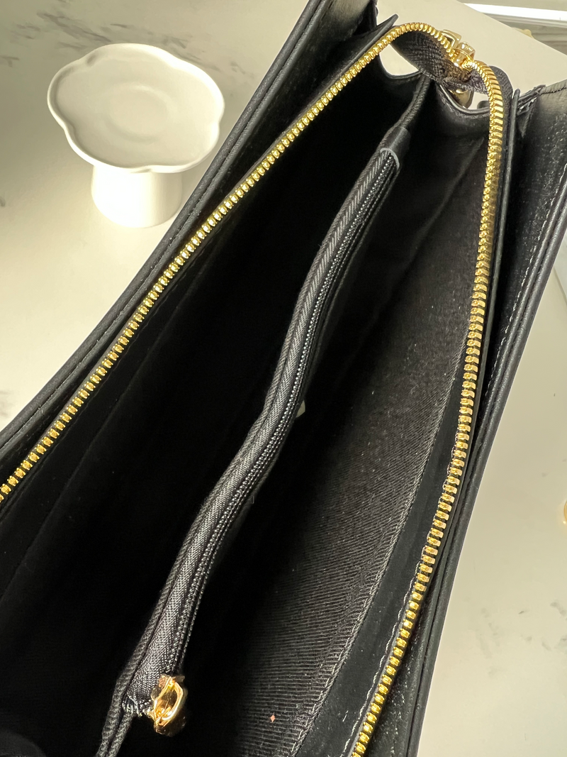 ATOMY STUDIOS OO Atom Arc Bag Black Leather Gold Tone Hardware