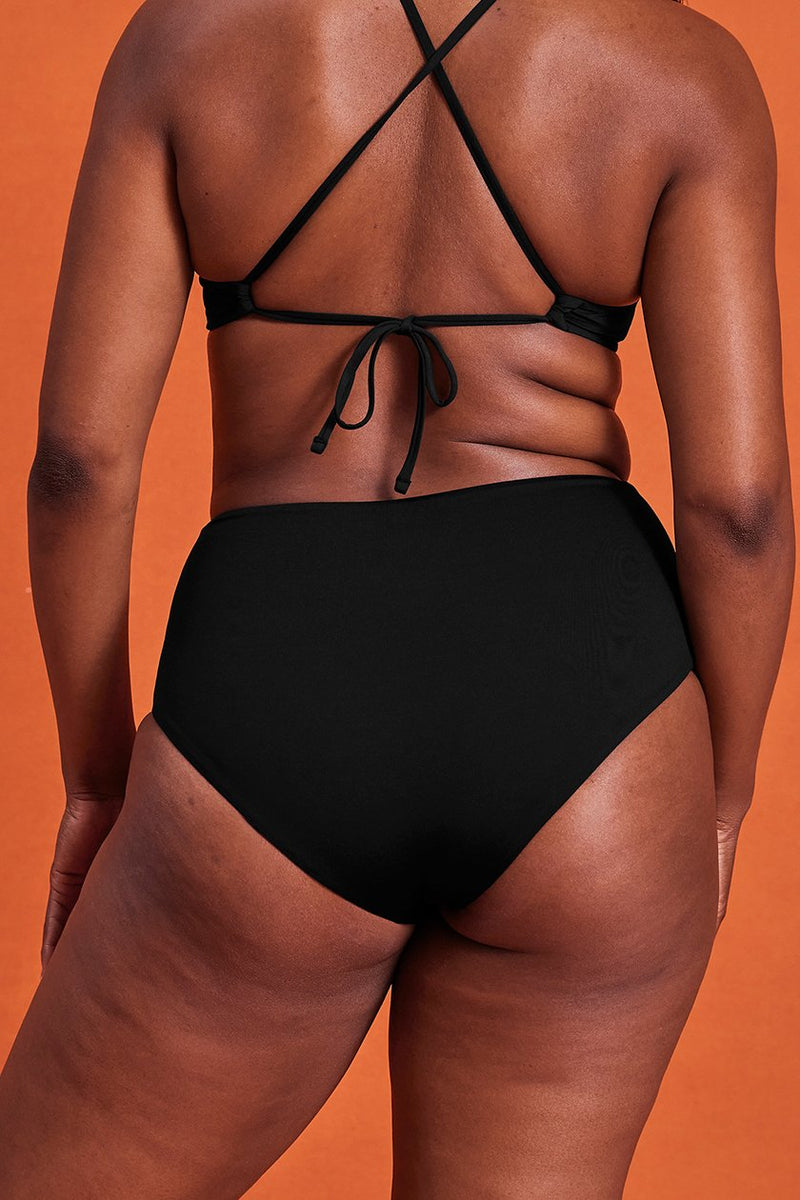 GIRLFRIEND COLLECTIVE Poolside Bikini Bottom in Black FINAL SALE