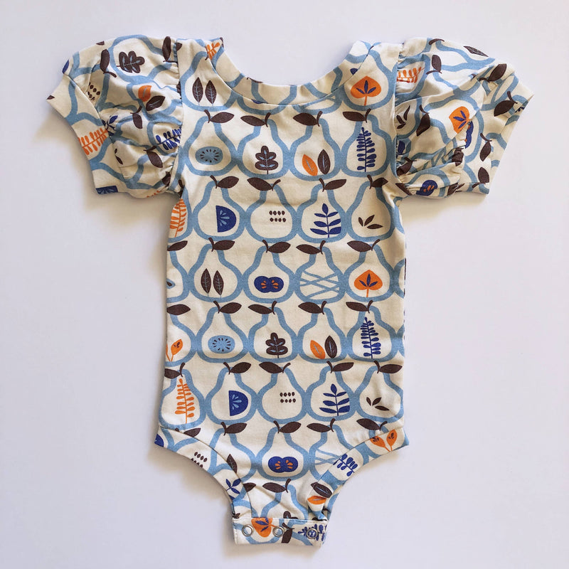 Lemon + Lucy - Puff Sleeve Leotard - Pretty Pears Print