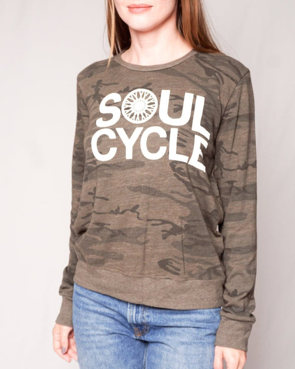 Soulcycle Olive Camo Basic Sweatshirt NWT (Size M)