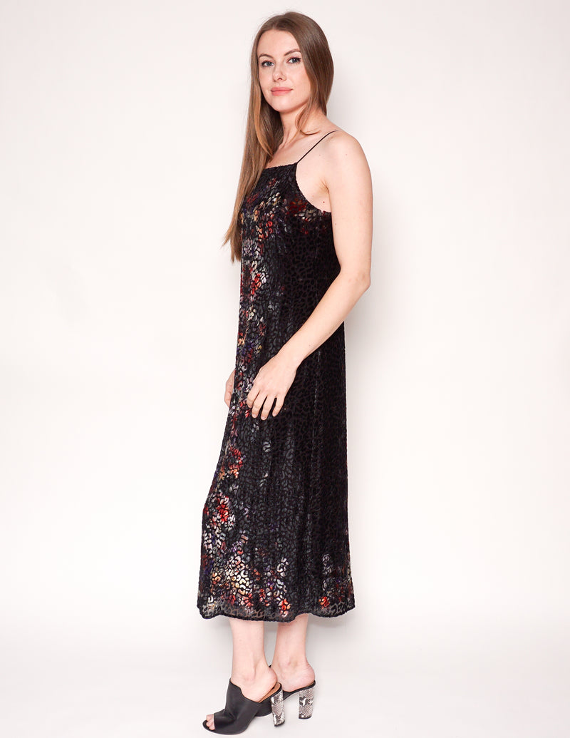 KACHEL x ANTHROPOLOGIE Talia Burnout Velvet Slip Midi Dress
