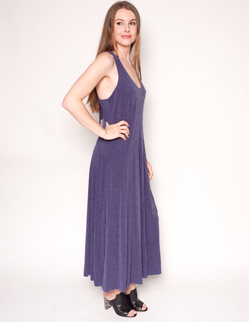 MAEVE ANTHROPOLOGIE Purple Melanie Lace-Up Back Maxi Tank Dress