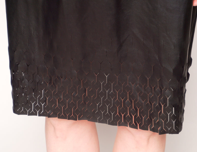 OPENING CEREMONY Laser-Cut Faux Leather Black Dress