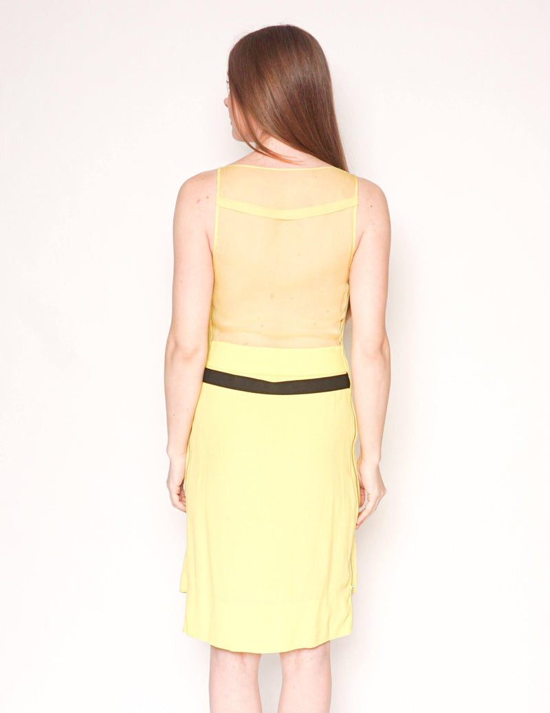 DIANE VON FURSTENBERG Lemon Kairi Asymmetrical Draped Dress - Fashion Without Trashin