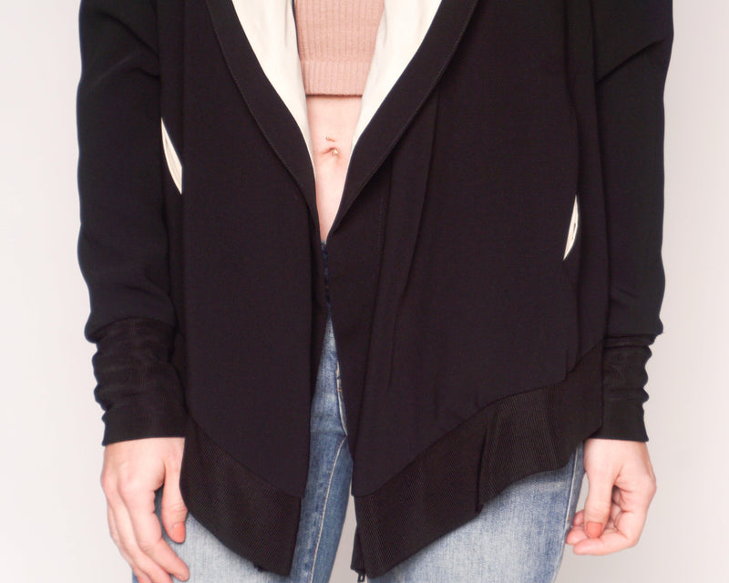 RAG & BONE Black Zipper Hooded Light Jacket - Fashion Without Trashin