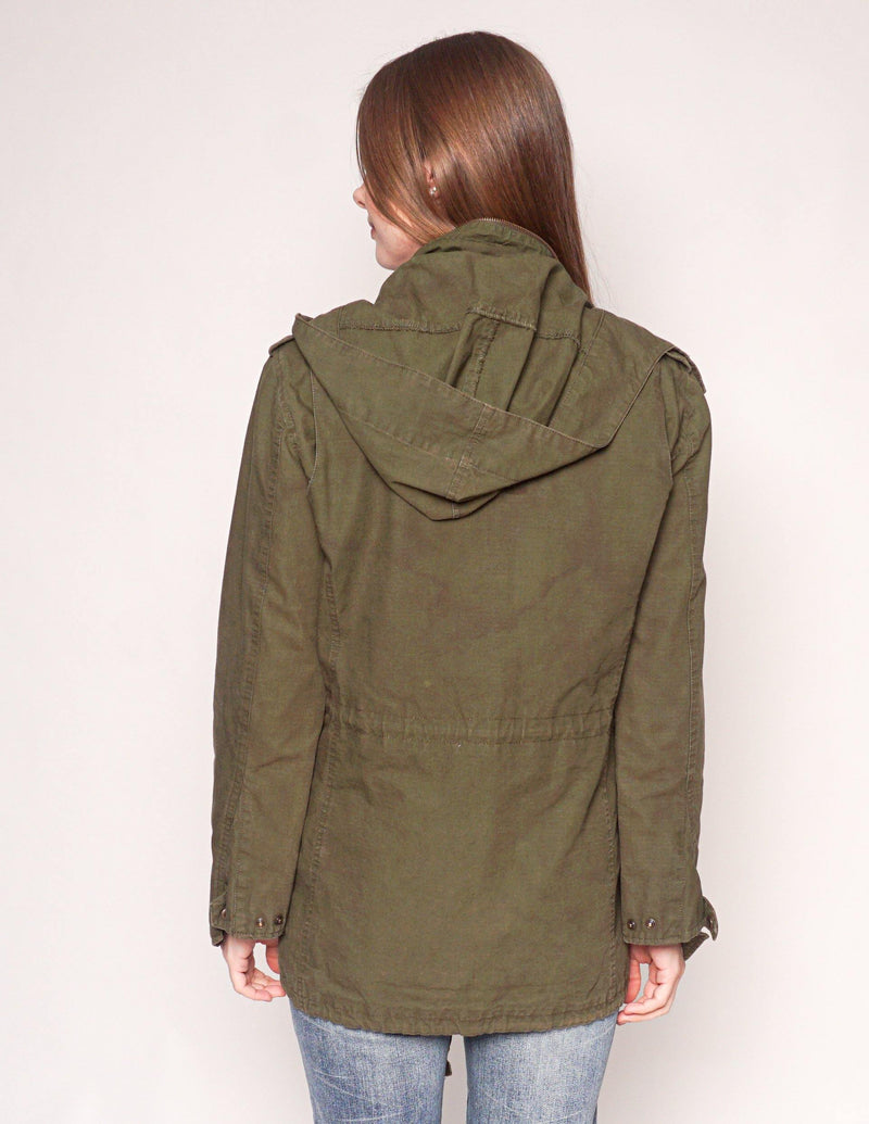 COMPTOIR DES COTONNIERS Cotton Olive Green Utility Jacket - Fashion Without Trashin