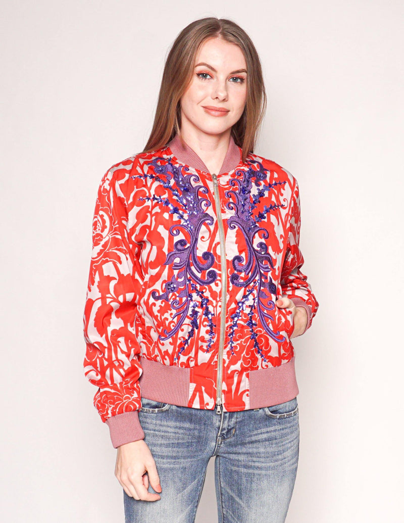 DRIES VAN NOTEN Embroidered Sequin Bomber Jacket - Fashion Without Trashin