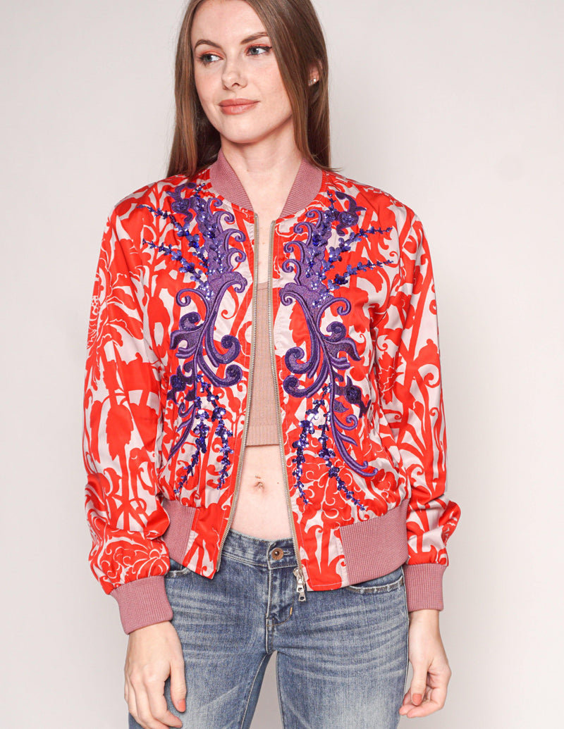 DRIES VAN NOTEN Embroidered Sequin Bomber Jacket - Fashion Without Trashin