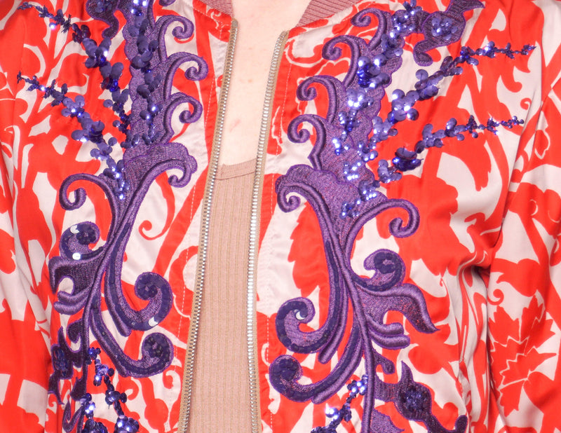 DRIES VAN NOTEN Embroidered Sequin Bomber Jacket - Fashion Without Trashin
