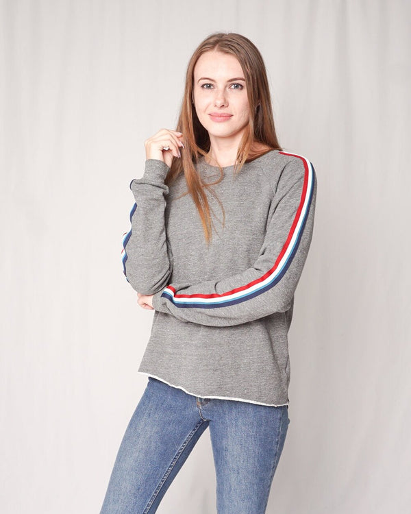 Sol Angeles Gray Sweatshirt with Side Stripes (Size S)