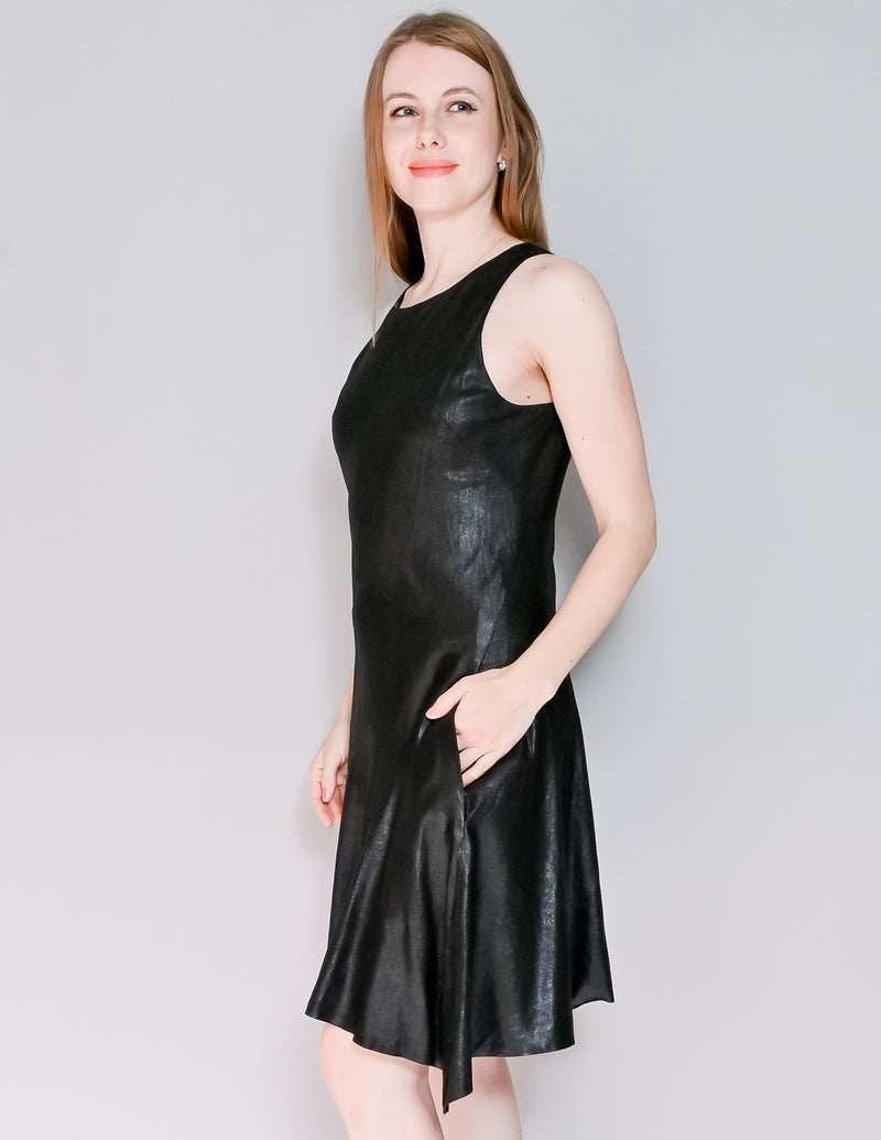 THEYSKENS' THEORY Black Goat Leather Dress (8)