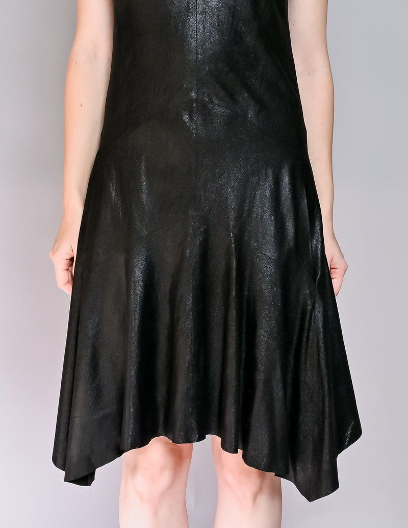 THEYSKENS' THEORY Black Goat Leather Dress (8)