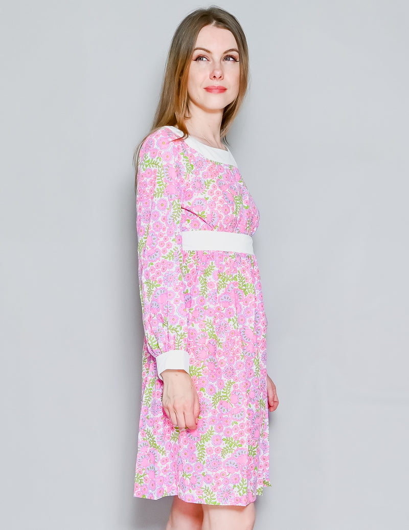 VINTAGE Trillium B. Altman & Co Pink Floral Dress (S)