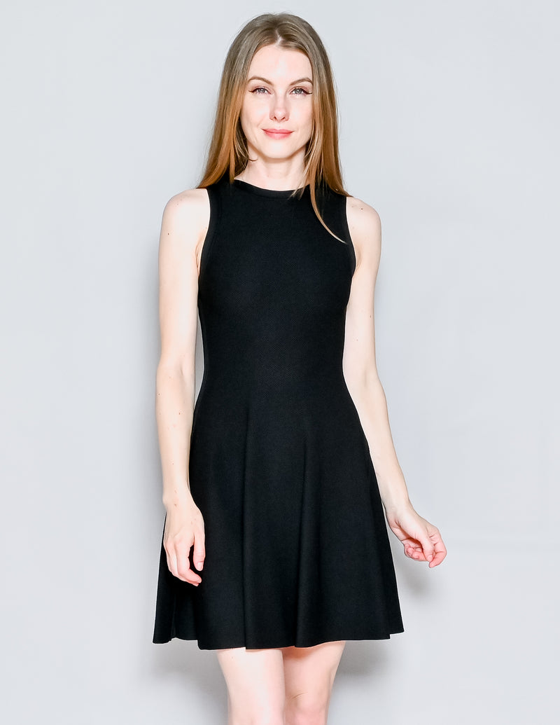 ALICE + OLIVIA Black Knit Sleeveless Mini Dress (XS)