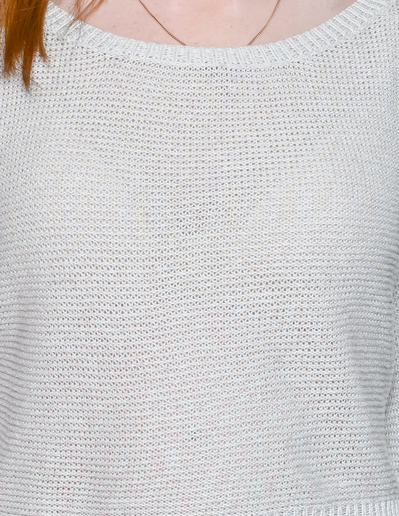 LOWRYS FARM Shimmer Knit Cropped Sweater (M)