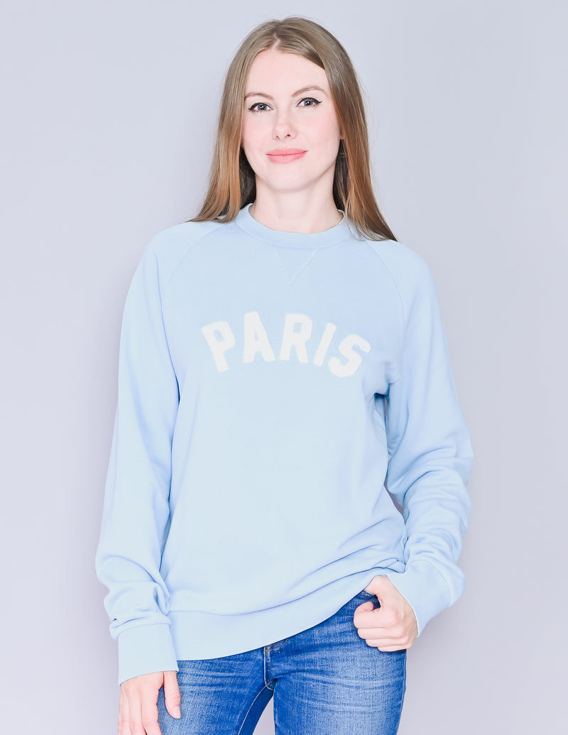 SANDRO Paris Light Blue Crewneck Sweatshirt (Size M)