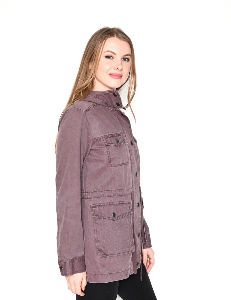 BP. Purple Cotton Hooded Field Jacket
