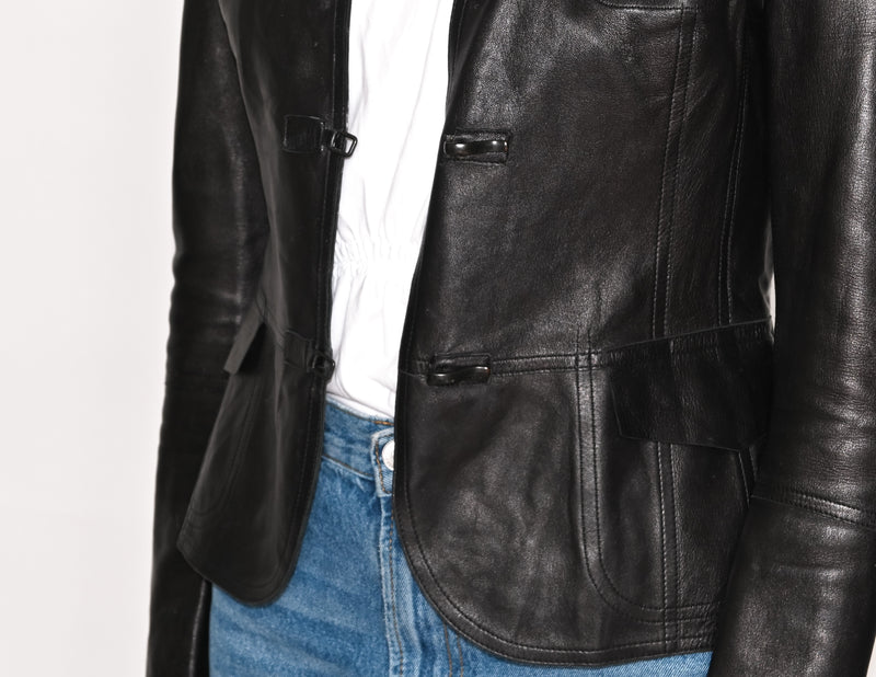 AKRIS Black Lamb Nappa Leather Jacket