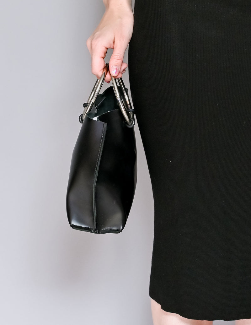 KOZHA NUMBERS The Safe Mini Black Leather Bag