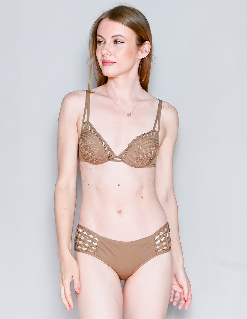 LA PERLA Tan Ethno Soutache Bikini Swim Set (6)