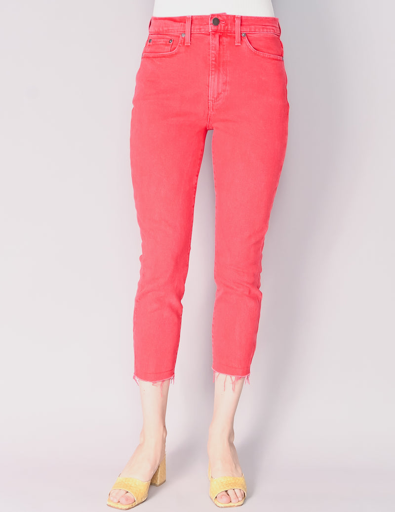 AO.LA Red Orange High-Rise Skinny Crop Jeans (28)