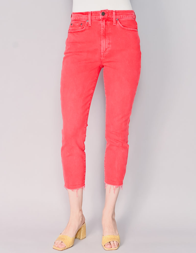AO.LA Red Orange High-Rise Skinny Crop Jeans (28)