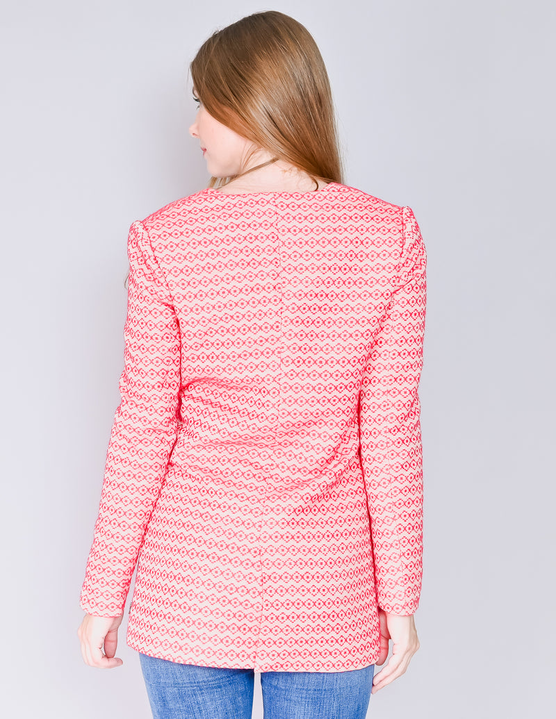 SCOTCH & SODA Pink Ikat Embroidered Blazer (XS)