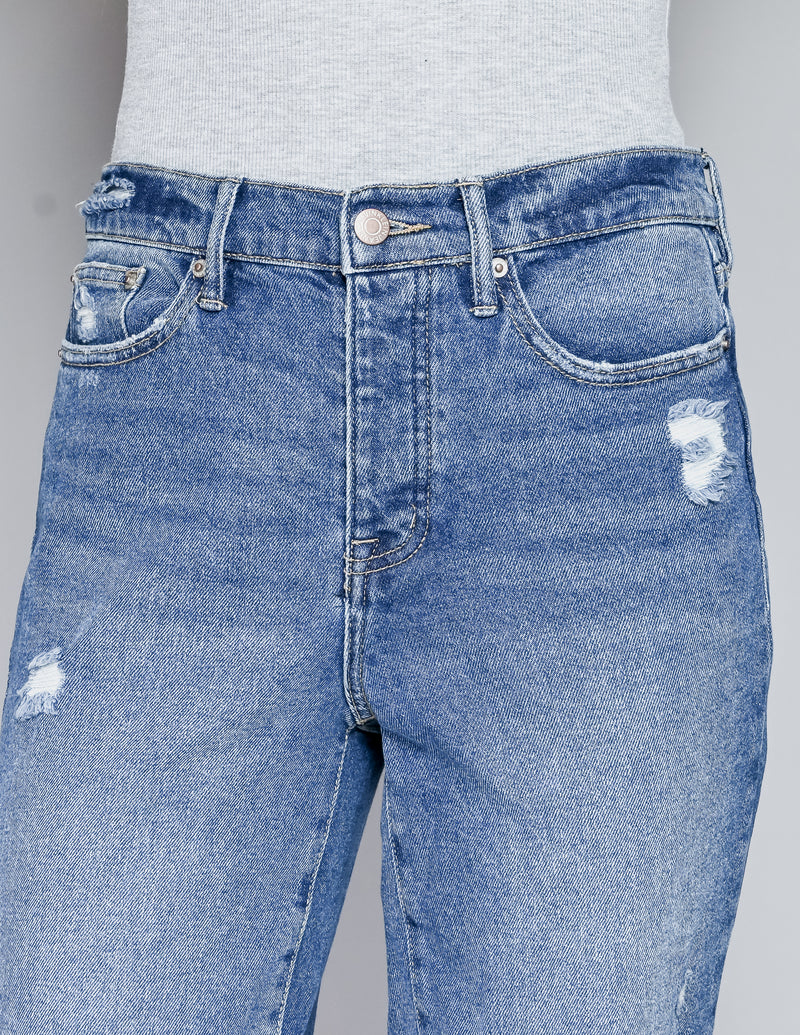 CALVIN KLEIN JEANS High-Rise Distressed Hem Jeans (28)