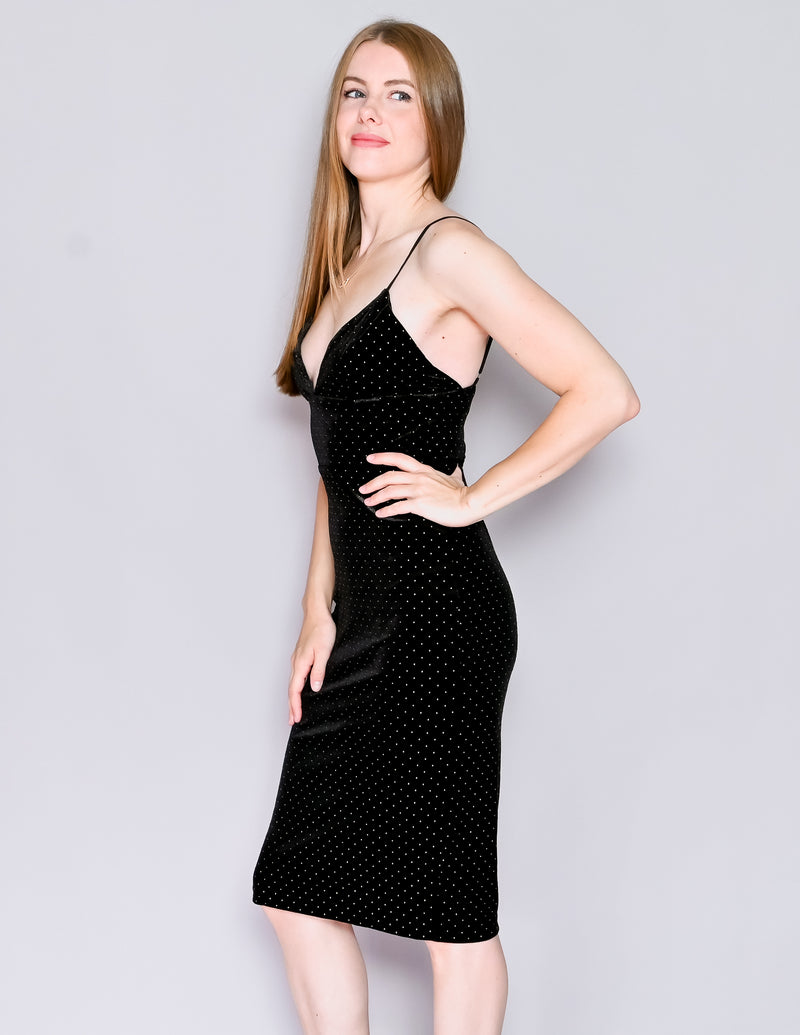AMANDA UPRICHARD Austria Velvet Studded Slip Dress (M)