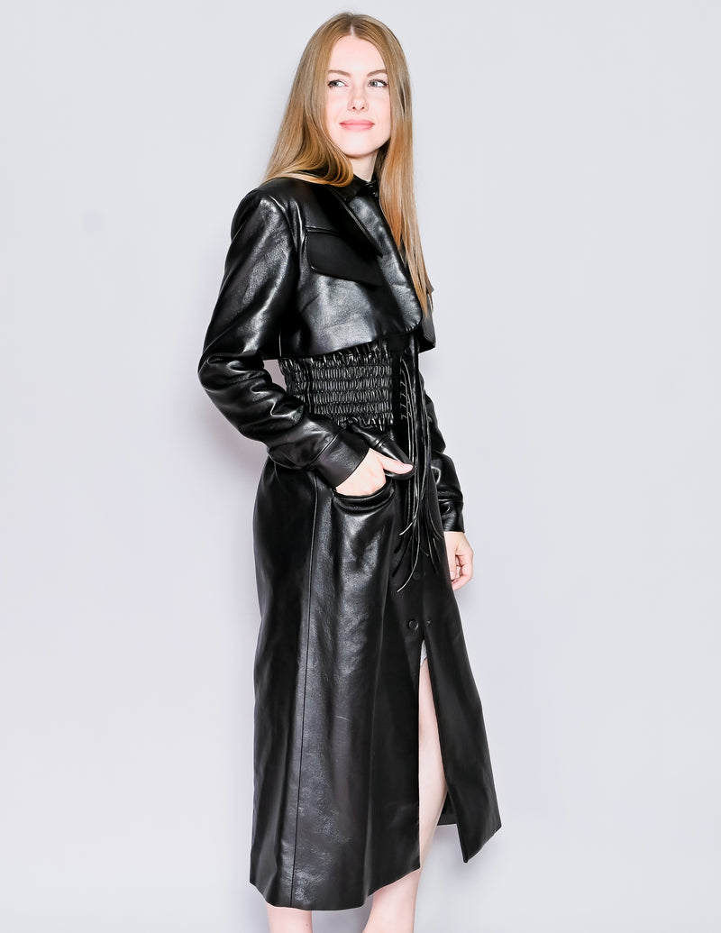 MATERIEL Tbilisi Faux Leather Trench Coat NWT (S)