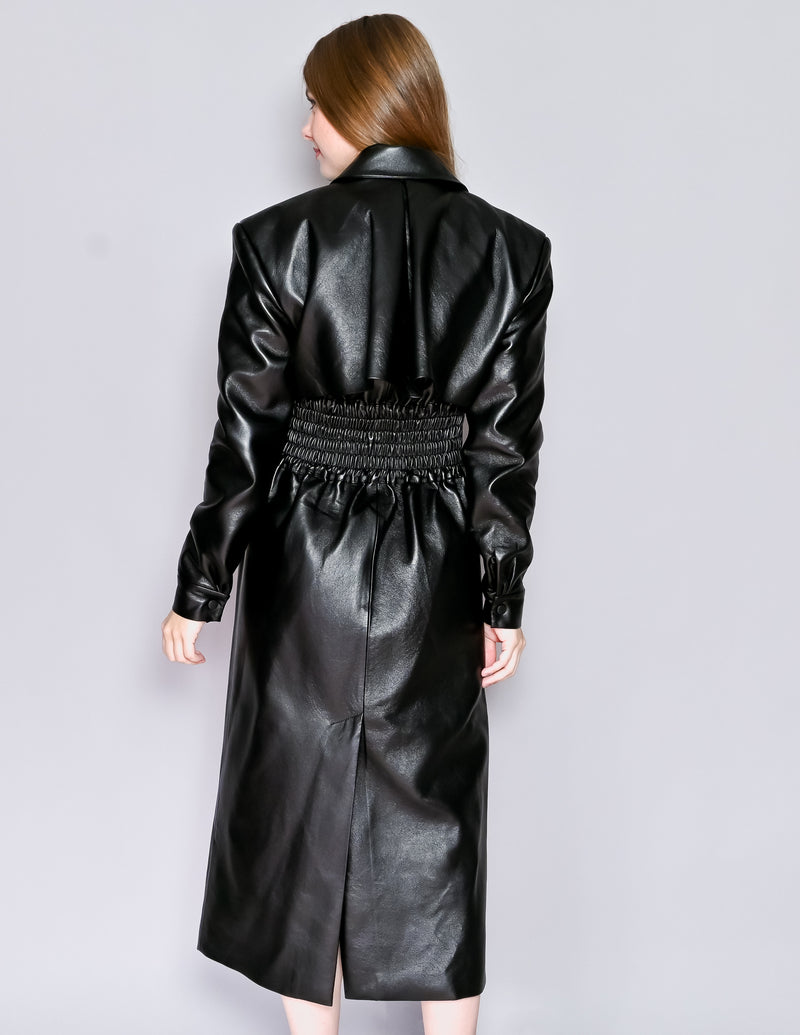 MATERIEL Tbilisi Faux Leather Trench Coat NWT (S)