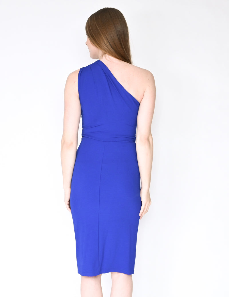MICHAEL KORS Collection One-Shoulder Draped Dress (Size 4)