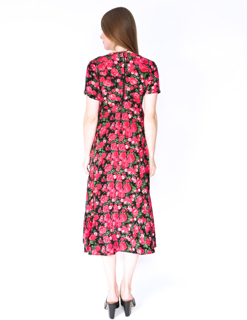 VINTAGE Contempo Casuals Roses Print Dress (Size S)