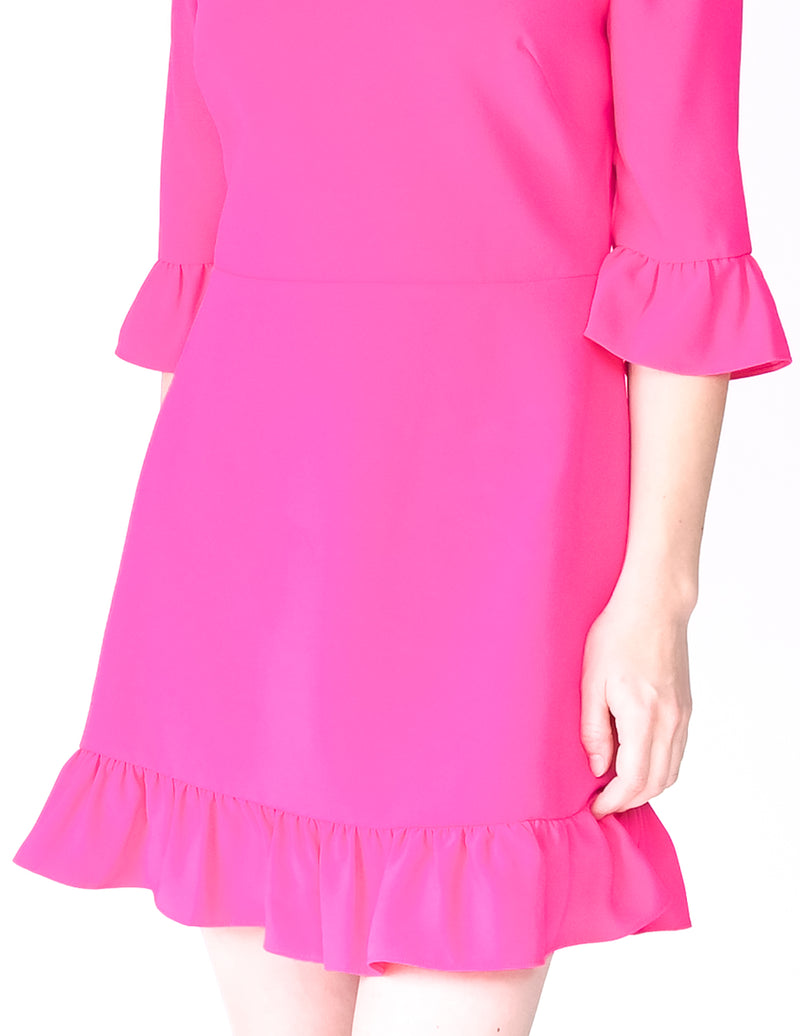 AMANDA UPRICHARD Pink Ruffle Candice Mini Dress (Size M)