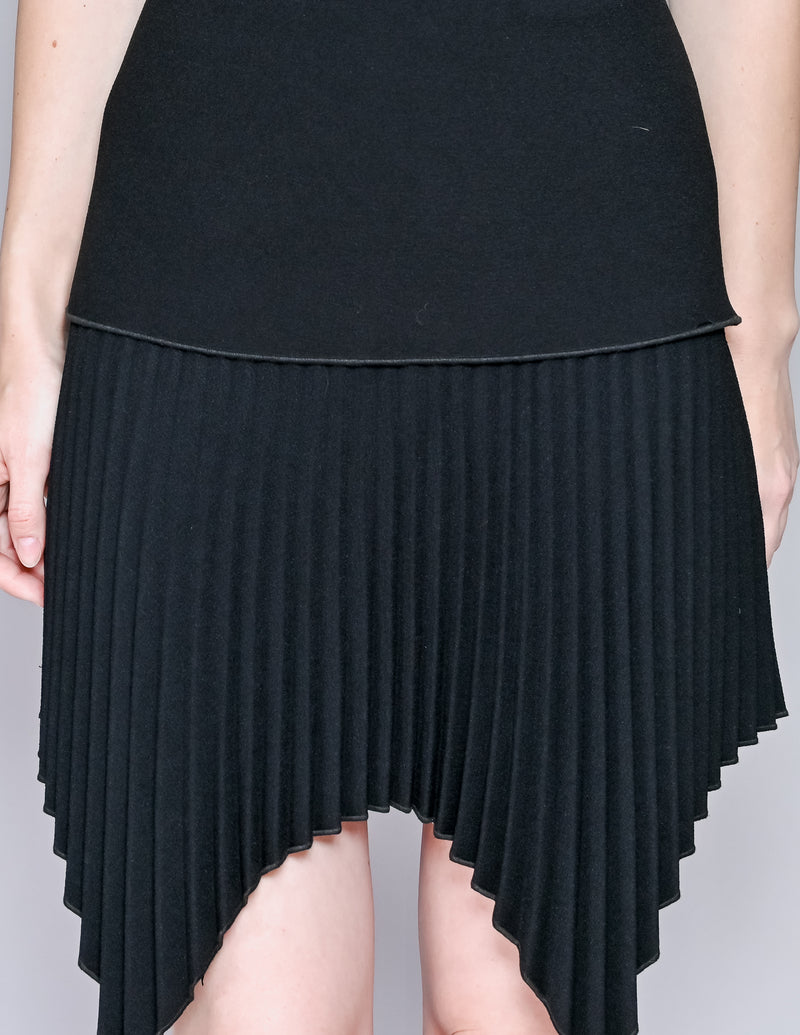 DION LEE Truss Pleat Black Mini Corset Dress (US 2)