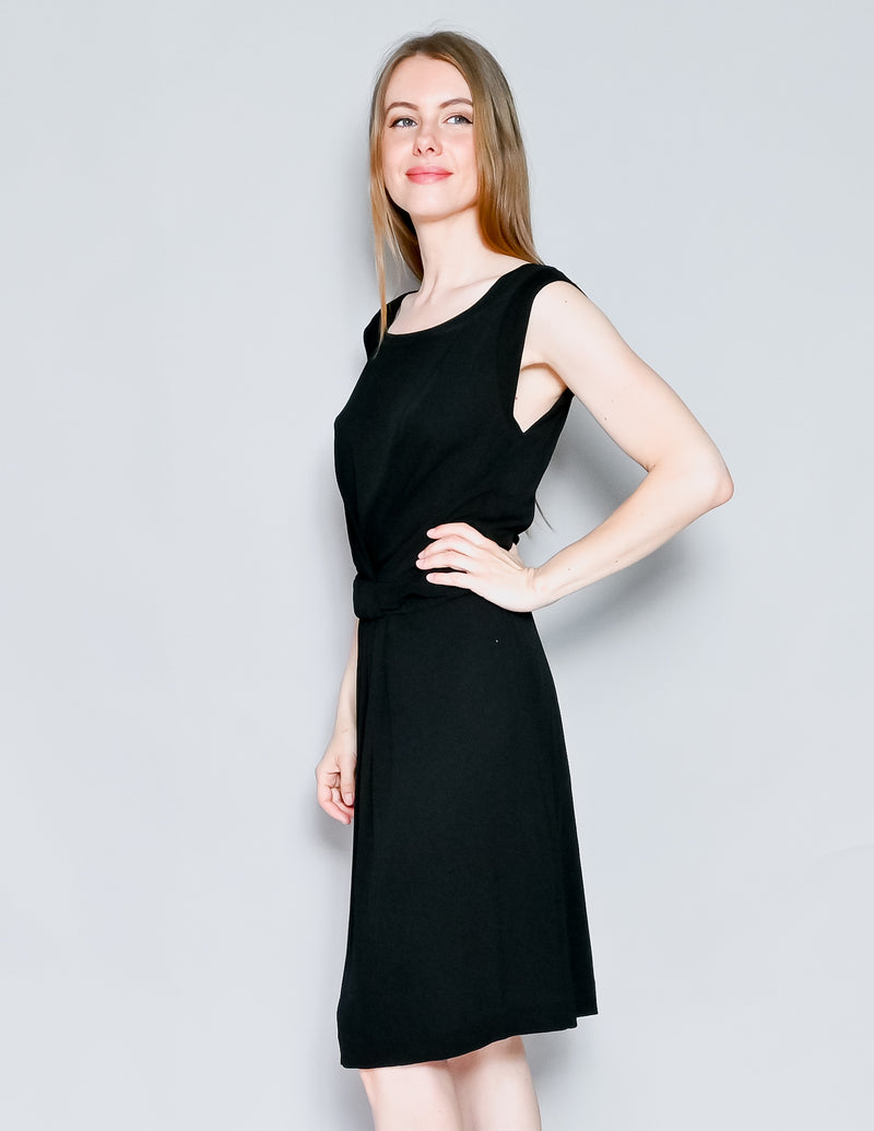 PIAZZA SEMPIONE Black Knit Draped Dress (IT 46)