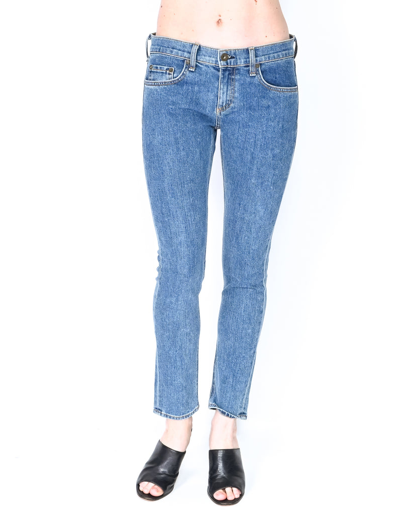 RAG & BONE Tomboy Mid-Rise Slim Blue Jeans (Size 26)