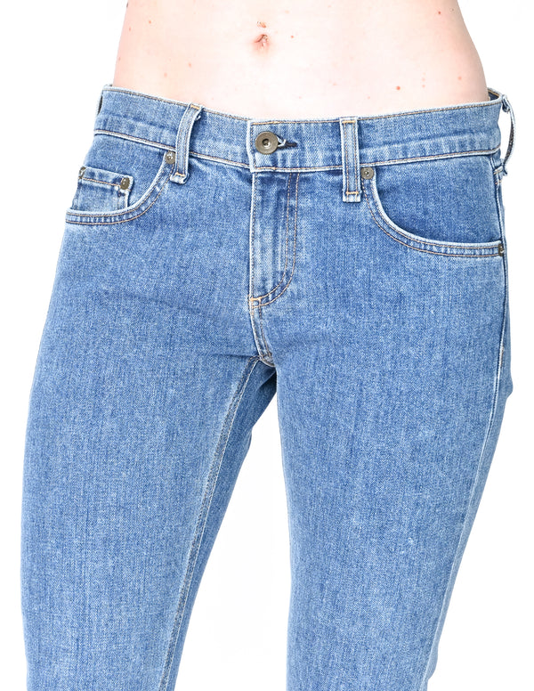 RAG & BONE Tomboy Mid-Rise Slim Blue Jeans (Size 26)