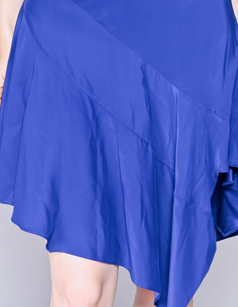 AMANDA UPRICHARD Blue Silk Fawcett Dress (S)