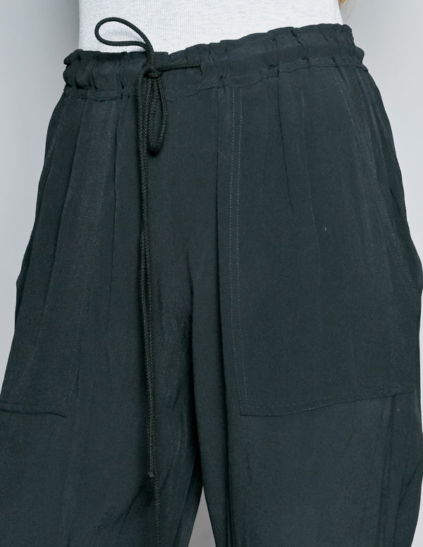 NICOLE MILLER Artelier Black Drawstring Pants (S)