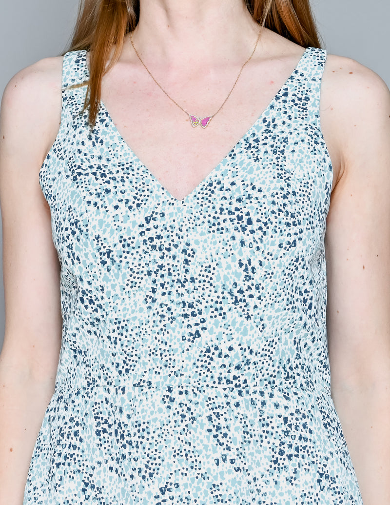 AMANDA UPRICHARD Silvie Ruched Speckled Print Mini Dress (S)