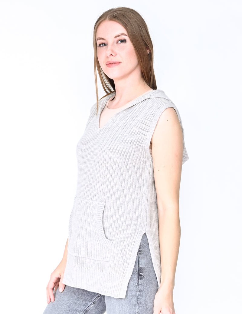 CLUB MONACO Gray Cashmere Hooded Sweater Vest NWT (Size S)