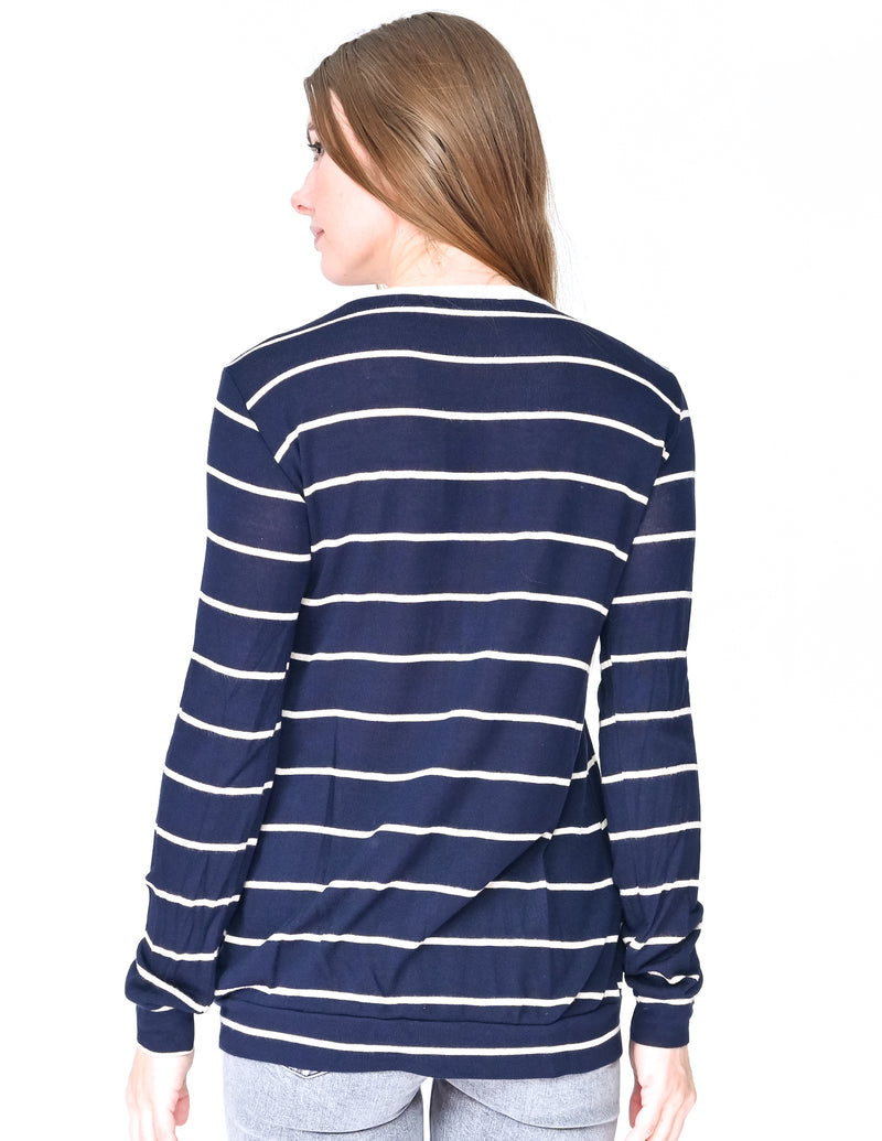 KAIN Label Blue White Striped Long-Sleeve Cardigan (Size S)