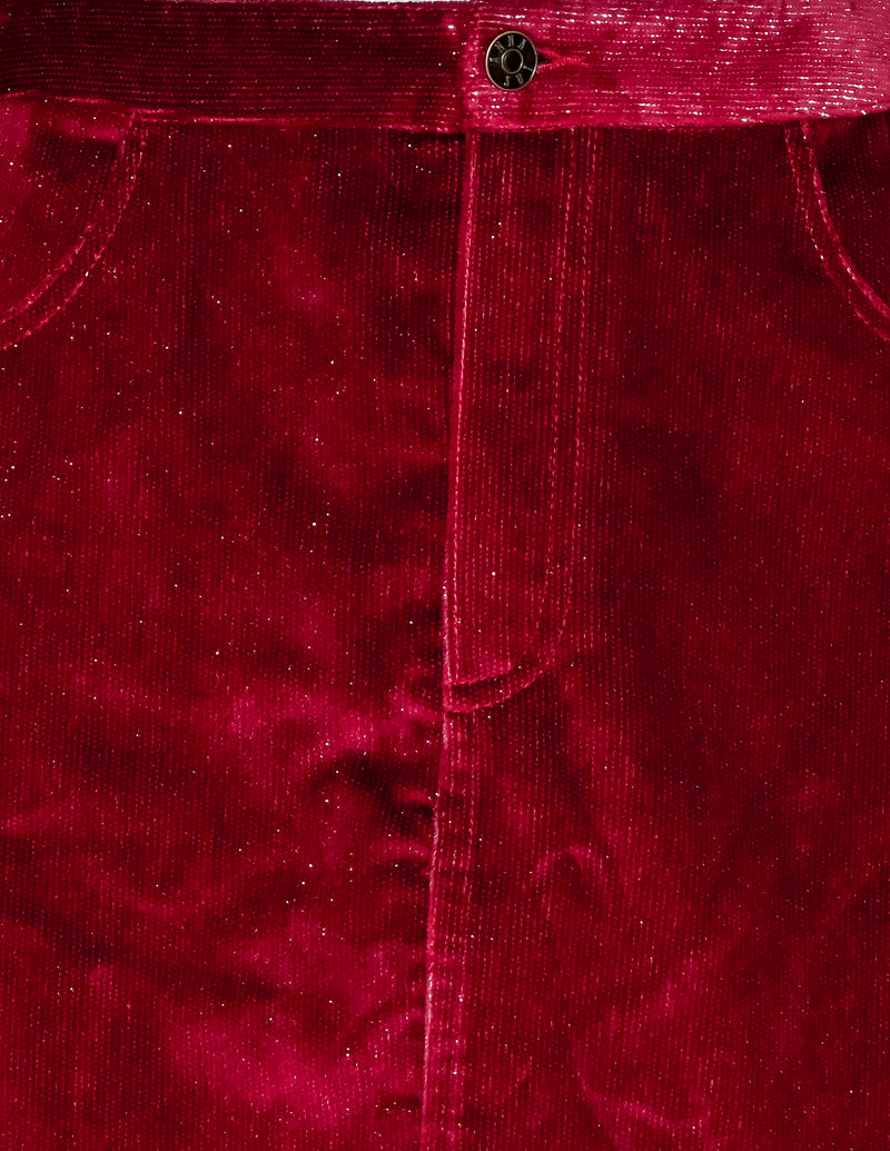 ANNA SUI Burgundy Shimmer Velvet Mini Skirt (2)
