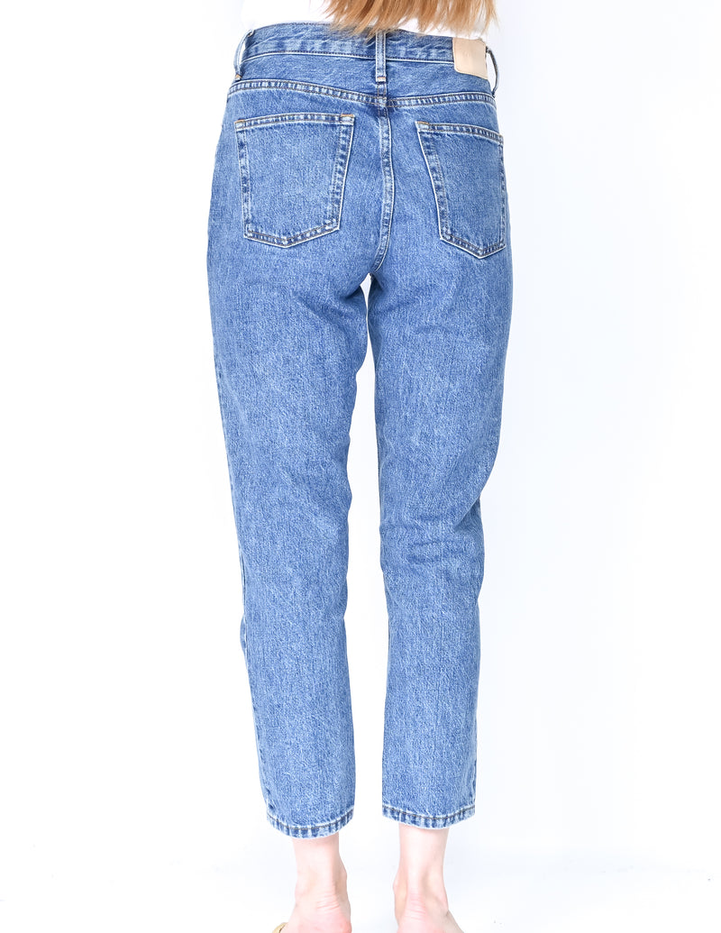 EVERLANE Blue High-Rise Cropped Cheeky Jean (Size 26 crop)